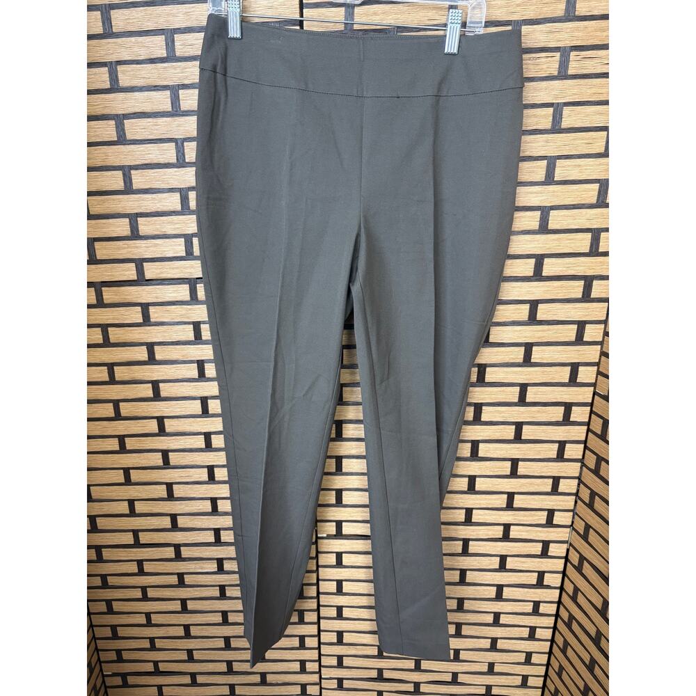 Chicos Brown Slim Leg Pull‎ On Dress Pants Size 1 Short ( Medium)